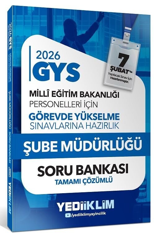 Yediiklim 2026 GYS MEB Milli Eğitim Bakanlığı Şube Müdürlüğü Soru Bankası Çözümlü Görevde Yükselme Yediiklim Yayınları