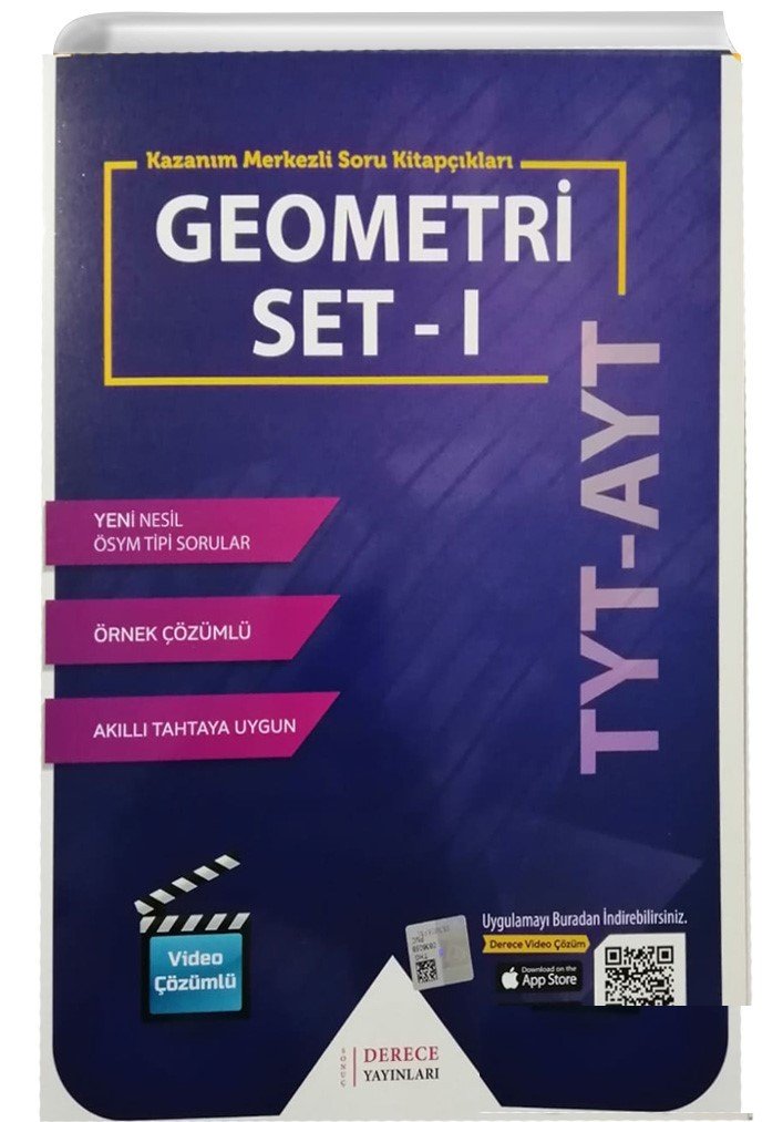 Derece YKS TYT AYT Geometri Set-1 Kazanım Merkezli Soru Bankası Video Çözümlü Derece Yayınları