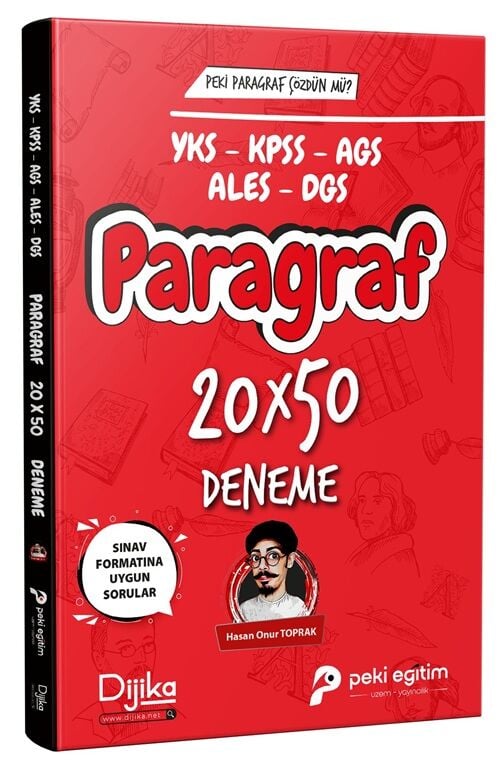 SÜPER FİYAT - Dijika KPSS YKS MEB-AGS ALES DGS Paragraf 20x50 Deneme - Hasan Onur Toprak Dijika Yayınları