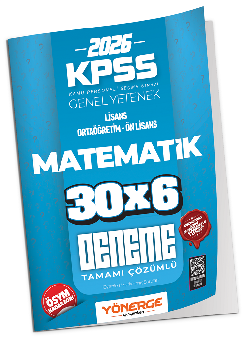 Yönerge 2026 KPSS Matematik İLELEBET 30x6 Deneme Çözümlü Yönerge Yayınları