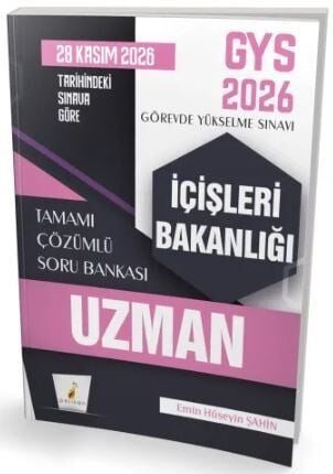 Pelikan 2026 GYS İçişleri Bakanlığı Uzman Soru Bankası Çözümlü Görevde Yükselme - Emin Hüseyin Şahin Pelikan Yayınevi