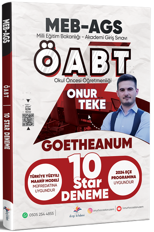 Dizgi Kitap ÖABT MEB-AGS Okul Öncesi Öğretmenliği GOETHEANUM Star 10 Deneme Çözümlü - Onur Teke Dizgi Kitap Yayınları