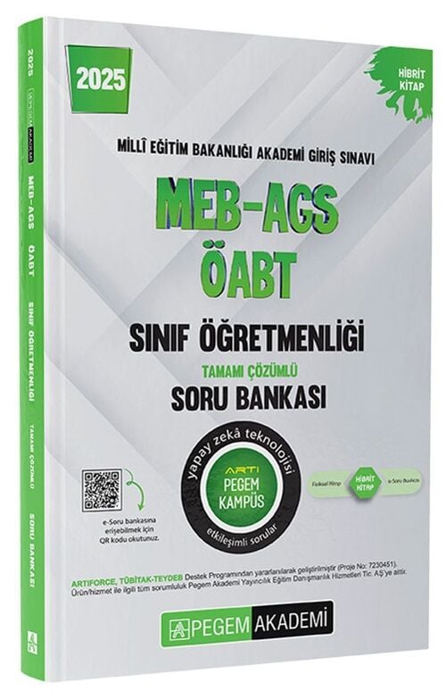 Pegem 2025 ÖABT MEB-AGS Sınıf Öğretmenliği Soru Bankası Çözümlü Pegem Akademi Yayınları