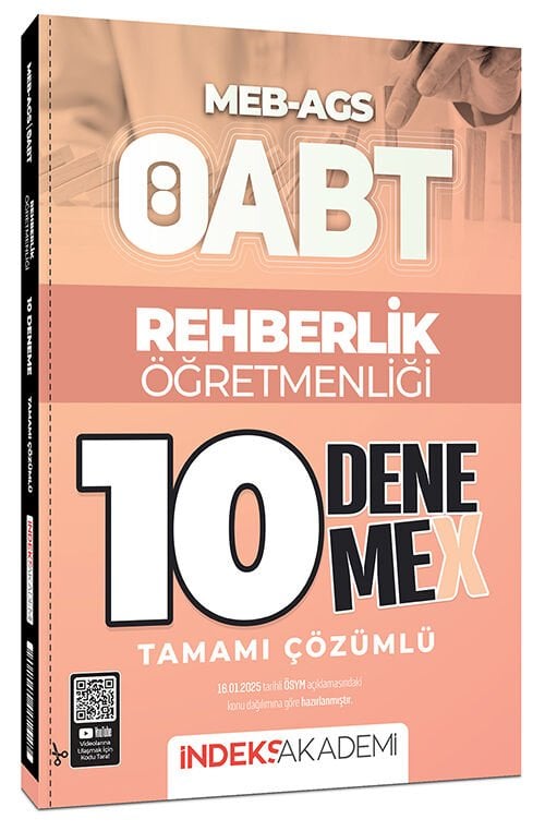 İndeks Akademi 2025 ÖABT MEB-AGS Rehberlik Öğretmenliği 10 DenemeX Çözümlü İndeks Akademi Yayıncılık