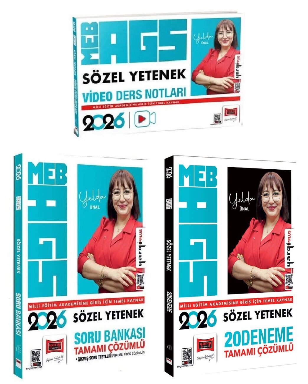 Yargı 2026 MEB-AGS Sözel Yetenek Video Ders Notları + Soru Bankası + 20 Deneme 3 lü Set - Yelda Ünal Yargı Yayınları