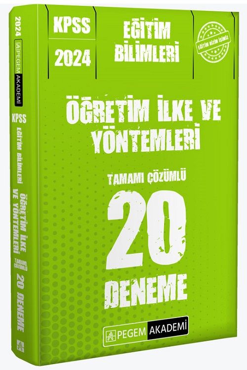 SÜPER FİYAT - Pegem 2024 KPSS Eğitim Bilimleri Öğretim İlke ve Yöntemleri 20 Deneme Çözümlü Pegem Akademi Yayınları