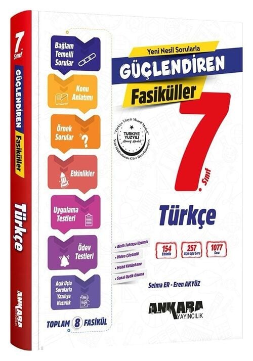 Ankara Yayıncılık 7. Sınıf Türkçe Güçlendiren Fasiküller Ankara Yayıncılık