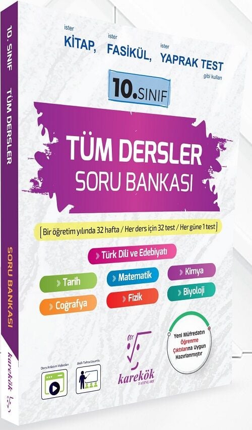 Karekök 10. Sınıf Tüm Dersler Soru Bankası Karekök Yayınları