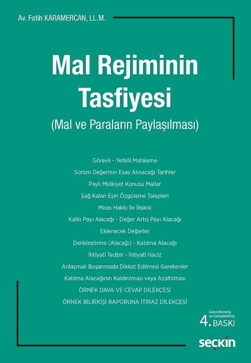 Seçkin Mal Rejiminin Tasfiyesi 4. Baskı - Fatih Karamercan Seçkin Yayınları