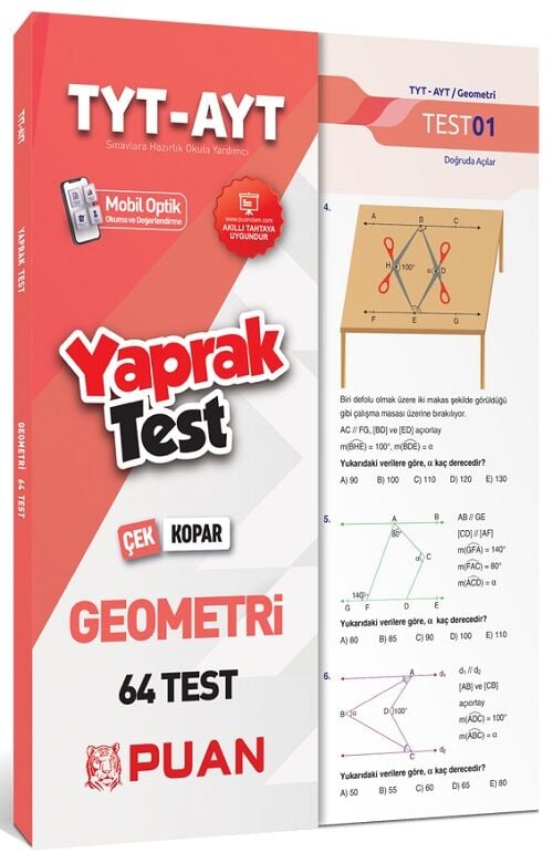 Puan YKS TYT AYT Geometri Çek Kopart 64 Yaprak Test Puan Yayınları