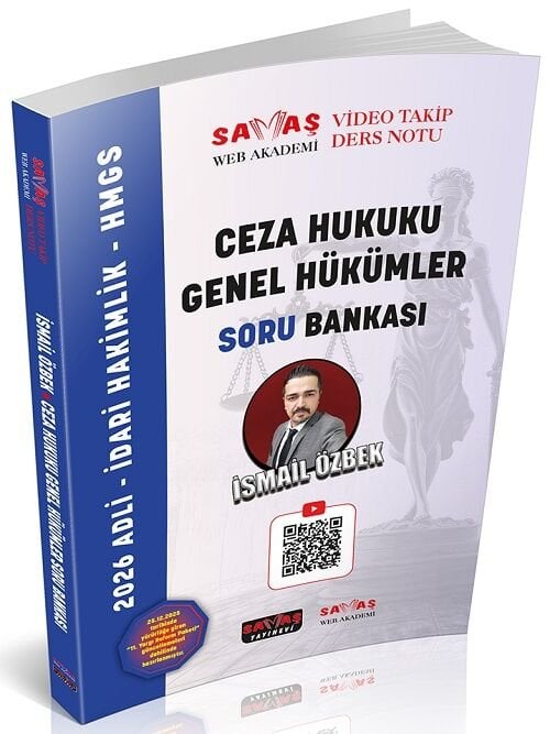 Savaş 2026 HMGS Hakimlik Ceza Hukuku Genel Hükümler Soru Bankası Çözümlü - İsmail Özbek Savaş Yayınları
