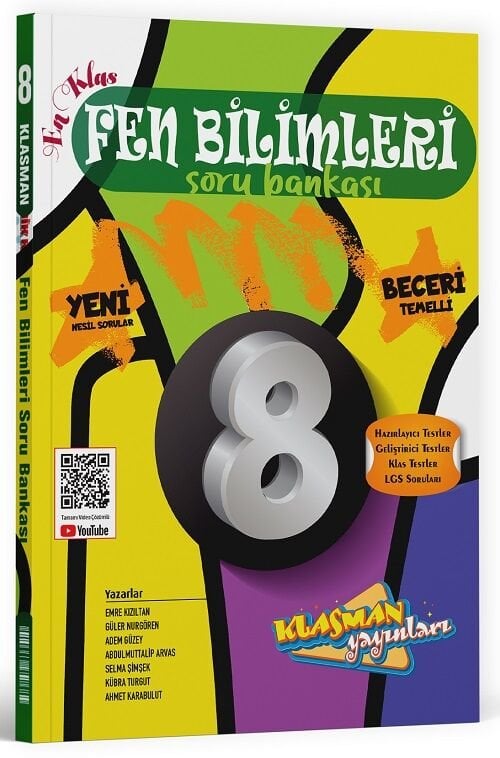 Klasman 8. Sınıf Fen Bilimleri Soru Bankası Çözümlü Klasman Yayınları