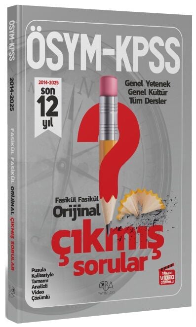 CBA Yayınları 2026 KPSS Genel Yetenek Genel Kültür Orijinal Çıkmış Sorular Son 12 Yıl Fasikül Çözümlü CBA Yayınları