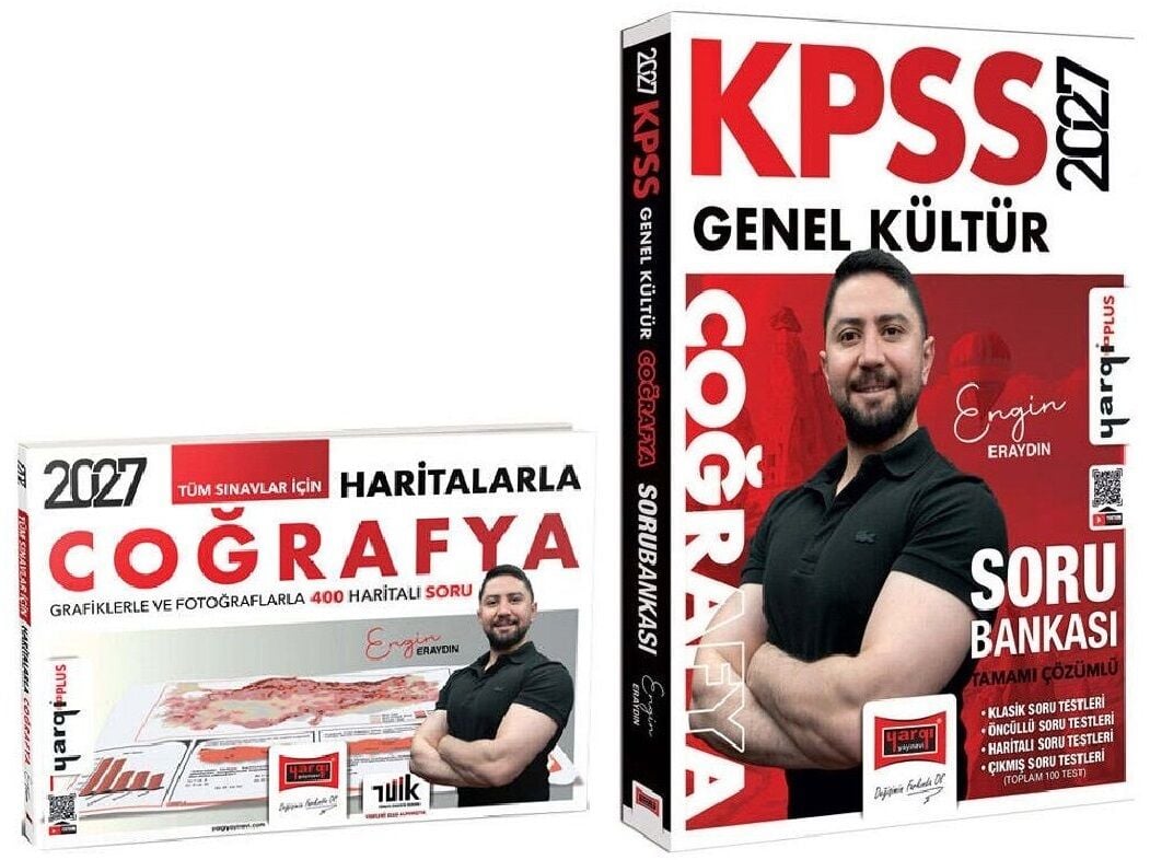 Yargı 2027 KPSS ve Tüm Sınavlar için Haritalarla Coğrafya + Soru Bankası 2 li Set - Engin Eraydın Yargı Yayınları