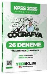 Yediiklim 2026 KPSS Coğrafya 26 Deneme Çözümlü - Adem Asra Yediiklim Yayınları