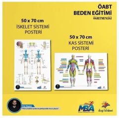 Dizgi Kitap 2026 ÖABT Beden Eğitimi Öğretmenliği İskelet Sistemi ve Kas Sistemi 2 li Poster - Emir Beyazıt Dizgi Kitap Yayınları