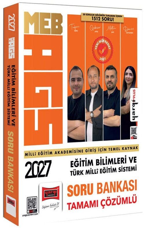 Yargı 2027 MEB-AGS Eğitim Bilimleri ve Türk Milli Eğitim Sistemi Soru Bankası Çözümlü - Tufan Genç Yargı Yayınları