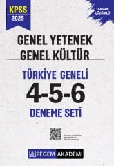 Pegem 2025 KPSS Genel Yetenek Genel Kültür Türkiye Geneli 3 Deneme (4-5-6) Pegem Akademi Yayınları