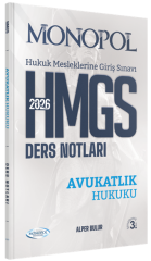 Monopol 2026 HMGS Avukatlık Hukuku Ders Notları 3. Baskı - Alper Bulur Monopol Yayınları