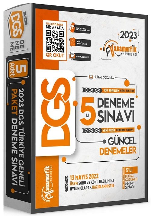 Anamorfik 2023 DGS Yeni Sistem 5 Deneme Dijital Çözümlü Anamorfik Yayınları