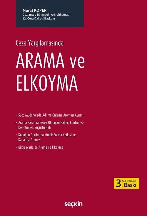Seçkin Arama ve Elkoyma 3. Baskı - Murat Koper Seçkin Yayınları