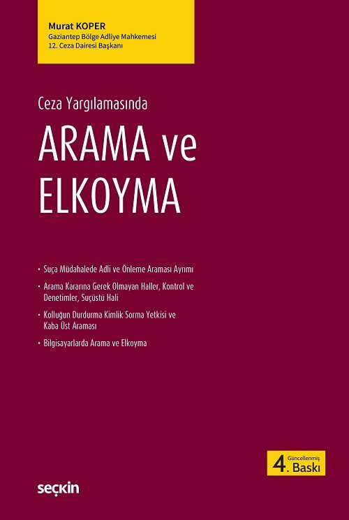 Seçkin Arama ve Elkoyma 4. Baskı - Murat Koper Seçkin Yayınları