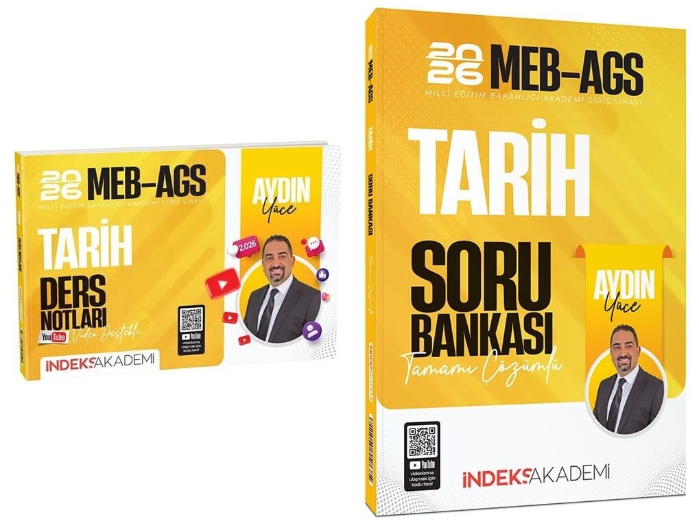 İndeks Akademi 2026 MEB-AGS Tarih Video Ders Notları + Soru Bankası 2 li Set - Aydın Yüce İndeks Akademi Yayıncılık