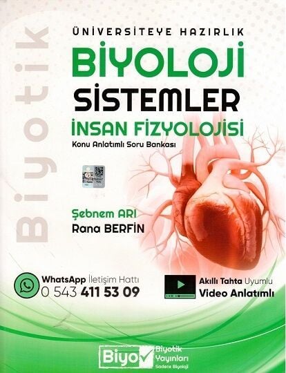 Biyotik YKS TYT AYT Biyoloji Sistemler İnsan Fizyolojisi Konu Anlatımlı Soru Bankası  Biyotik Yayınları
