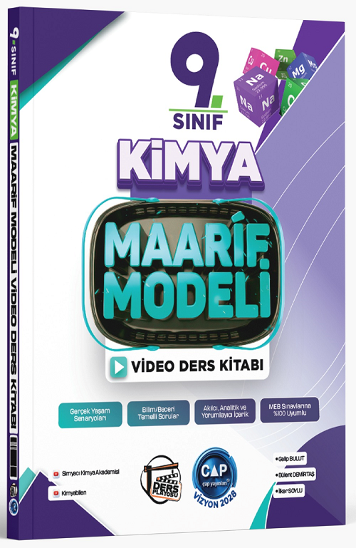 Çap Yayınları 9. Sınıf Kimya Maarif Model Video Ders Kitabı Çap Yayınları