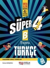 Nitelik 4. Sınıf Türkçe Süper B Başarı Soru Kitabı Nitelik Yayınları