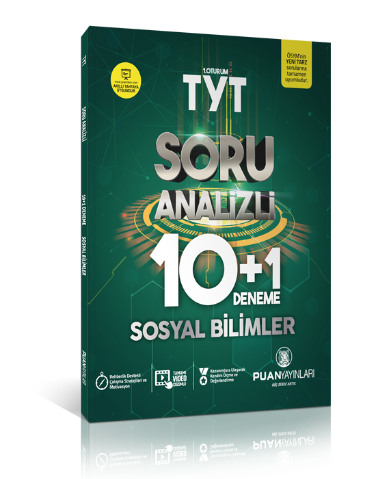 Puan YKS TYT Sosyal Bilimler Soru Analizi 10+1 Deneme Puan Yayınları