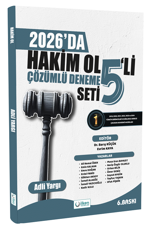 İlken 2026 Adli Yargı Hakim Ol 5 Deneme Çözümlü 6. Baskı İlken Yayınları