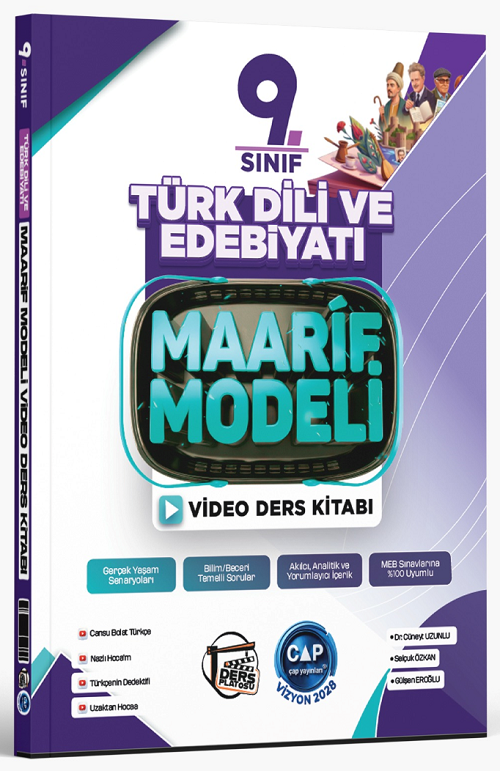 Çap Yayınları 9. Sınıf Türk Dili ve Edebiyatı Maarif Model Video Ders Kitabı Çap Yayınları