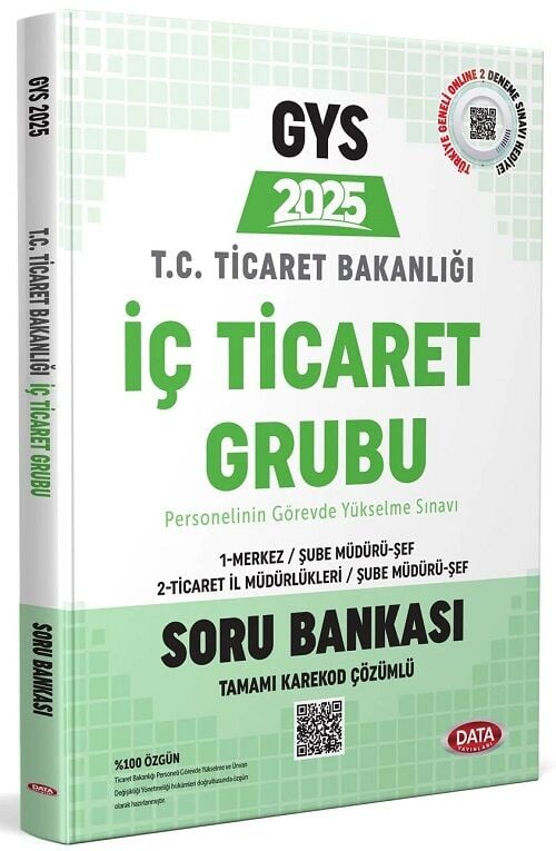 Data 2025 GYS Ticaret Bakanlığı İç Ticaret Grubu Soru Bankası Çözümlü Görevde Yükselme Data Yayınları