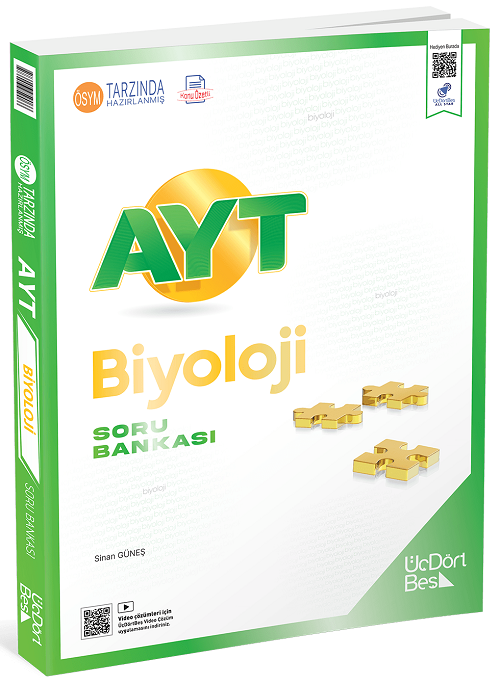 Üç Dört Beş 2027 YKS AYT Biyoloji Soru Bankası - Sinan Güneş Üç Dört Beş Yayınları