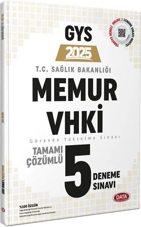 SÜPER FİYAT - Data 2025 GYS Sağlık Bakanlığı Memur ve VHKİ 5 Deneme Çözümlü Görevde Yükselme Data Yayınları