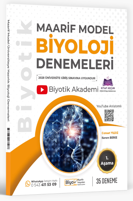 Biyotik YKS TYT AYT Biyoloji Maarif Model 35 Deneme Çözümlü 1. Aşama Biyotik Yayınları