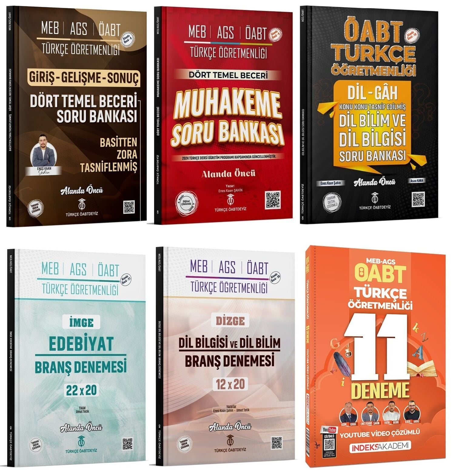 Türkçe ÖABTDEYİZ ÖABT MEB-AGS Türkçe Öğretmenliği Soru Bankası + Deneme 6 lı Set - Enes Kaan Şahin Türkçe ÖABTDEYİZ
