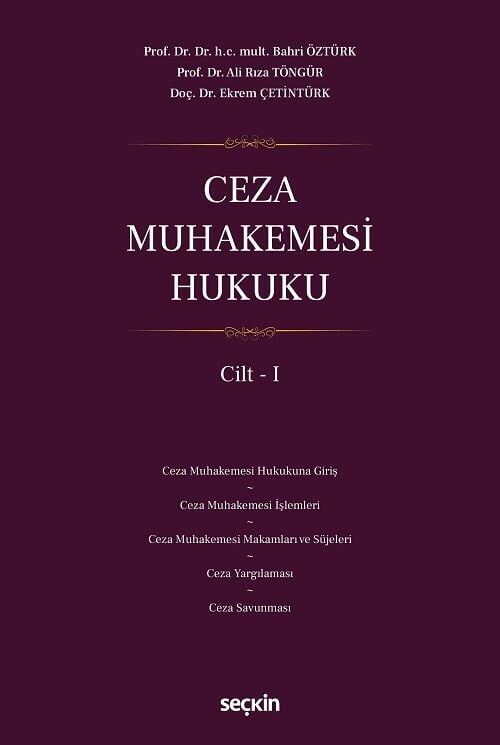 Seçkin Ceza Muhakemesi Hukuku Cilt-1 - Bahri Öztürk Seçkin Yayınları