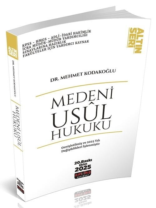 Savaş 2025 Medeni Usul Hukuku Altın Seri 20. Baskı - Mehmet Kodakoğlu Savaş Yayınları